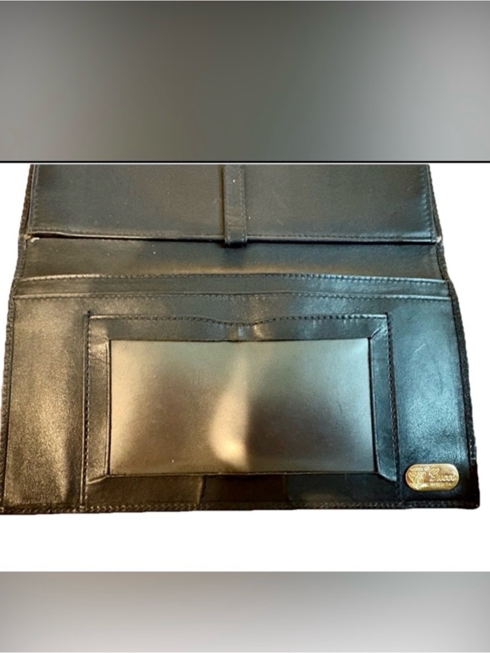 '80s Vintage Gucci Navy GG Long Monogram Clutch-Wallet - Picture 11 of 14